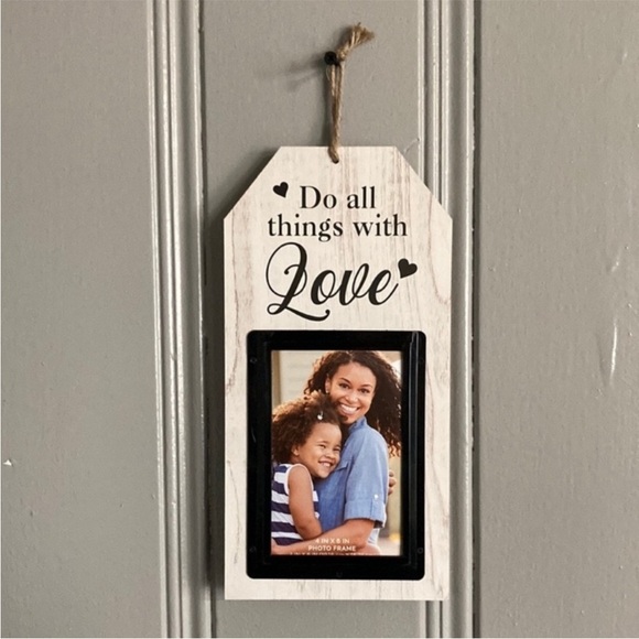 None Other - Farmhouse Do All Things With Love Photo Frame Wall Hanging Decoration NWT